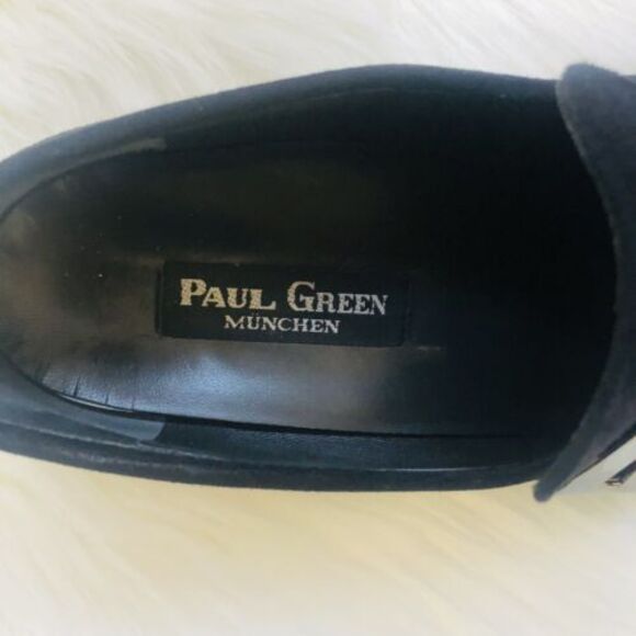 PAUL GREEN GIRLS US SIZE 3 BLACK SUEDE LOAFERS SLIP-ON With BUCKLE - Picture 3 of 5